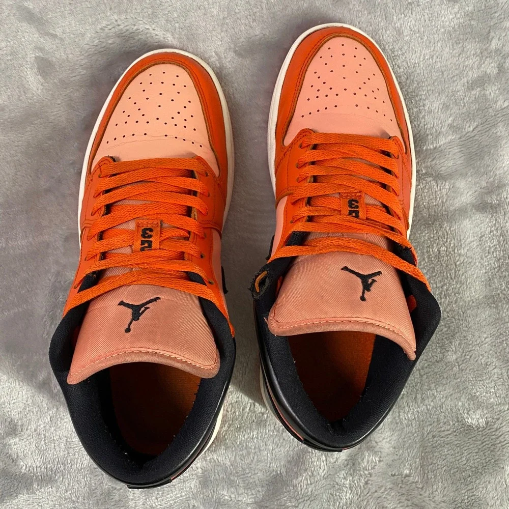 Nike Air Jordan 1 Low Womens 9.5 Crimson Bliss Rush Orange DM3379-600 Sneakers